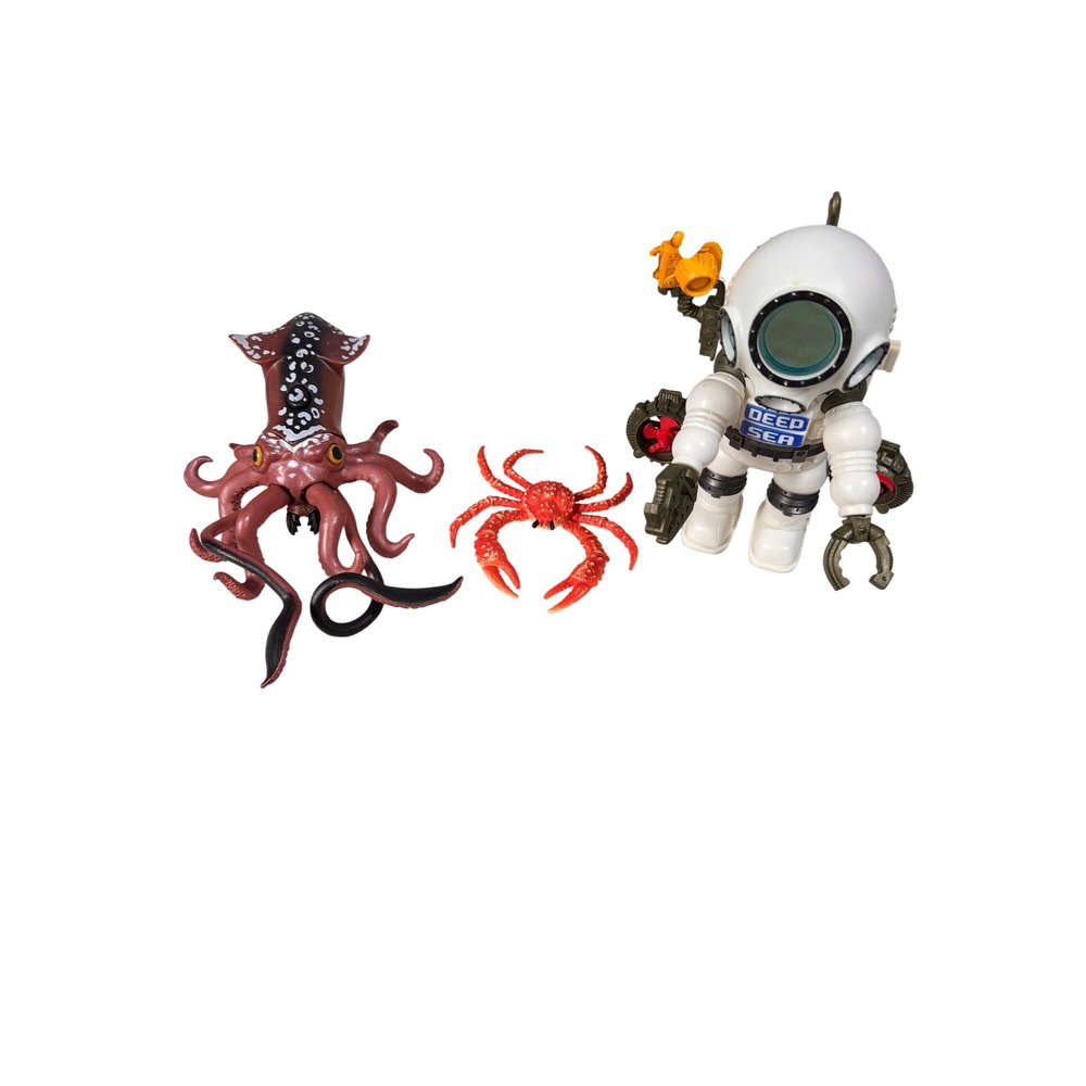 RARE Animal Planet Chap Mei Deep Sea Giant Squid Adventure Playset w/White Diver